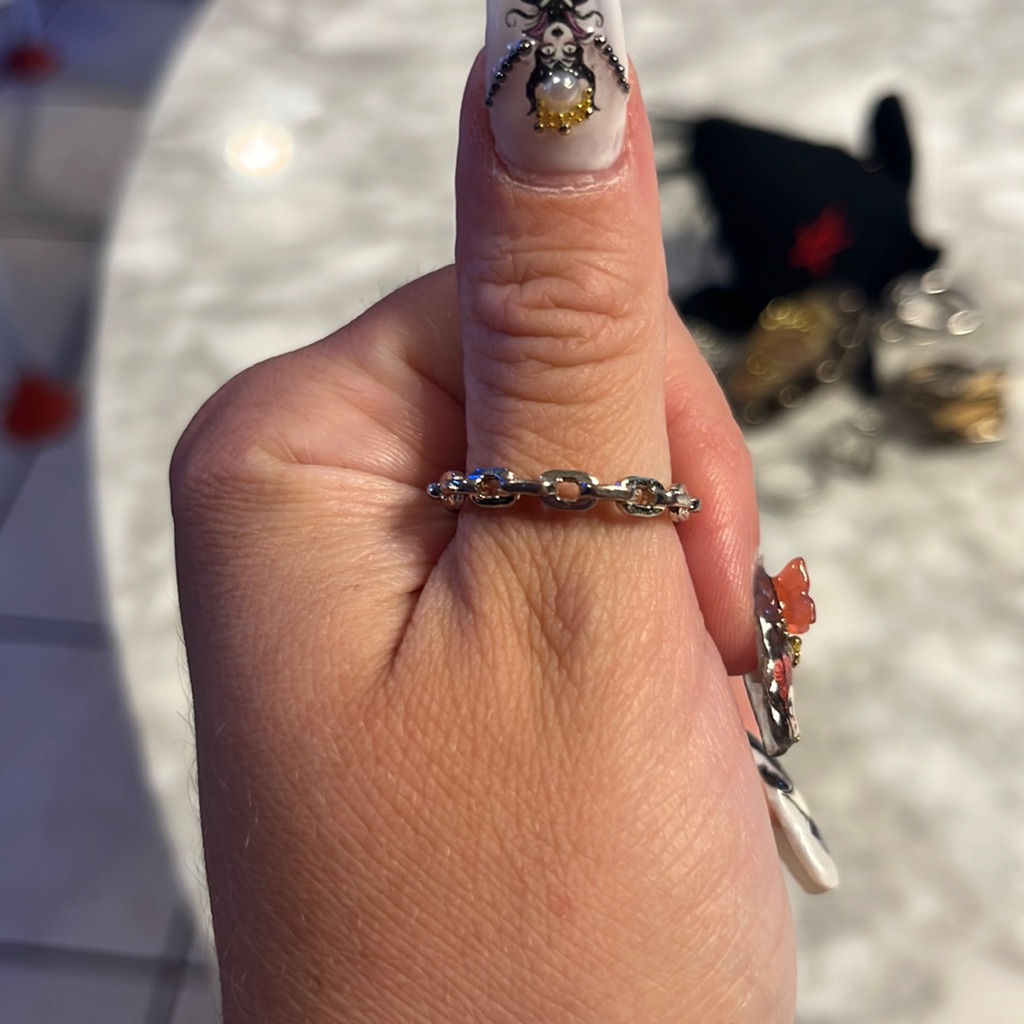 Faux Gold Chain Ring 15$